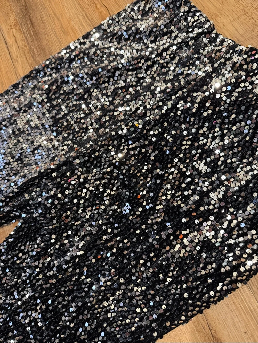 No Boundaries Black Sequin Flare Pants Size L - Picture 4 of 8